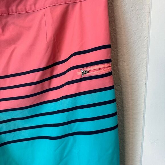 Men’s Vineyard Vines Performance Blue Pink Stripe Tie Front Swimsuit - Size 35 - Picture 7 of 7